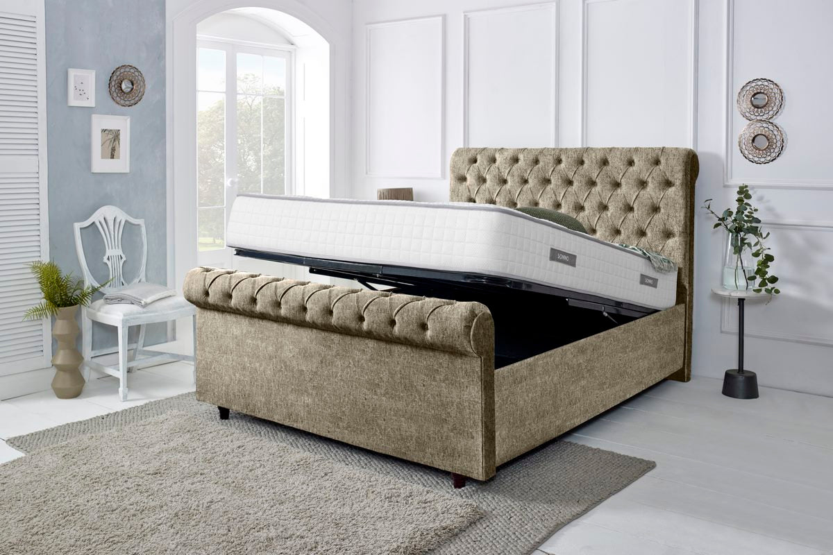 Berlin Upholstered Ottoman Bed