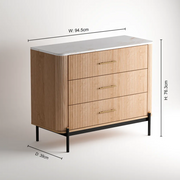 Windsor 3 Drawers Chest  - Natural