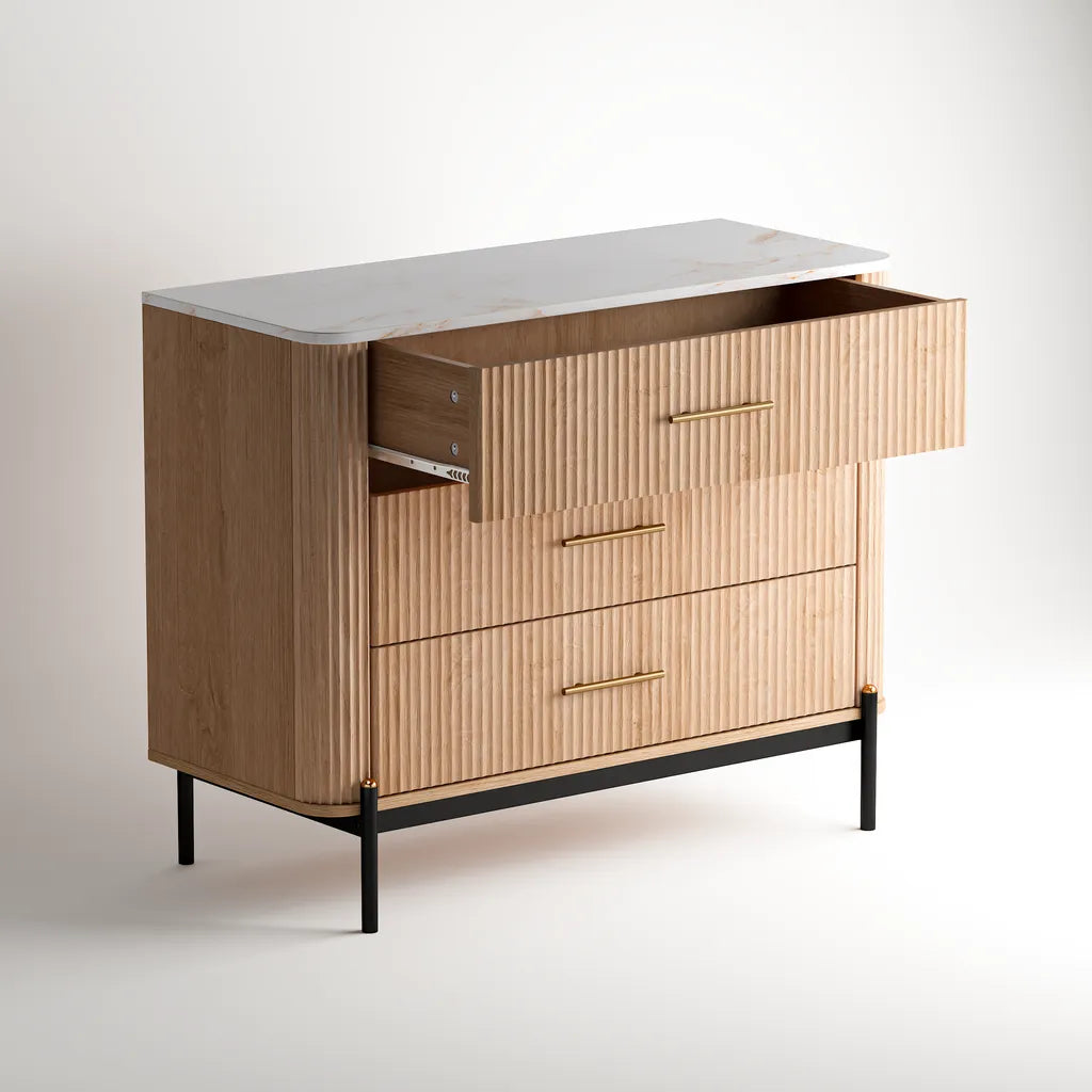 Windsor 3 Drawers Chest  - Natural