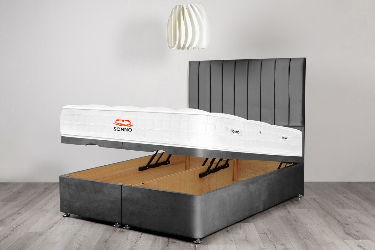 Prague Ottoman Divan Bed Steel Plush Velvet Sonno